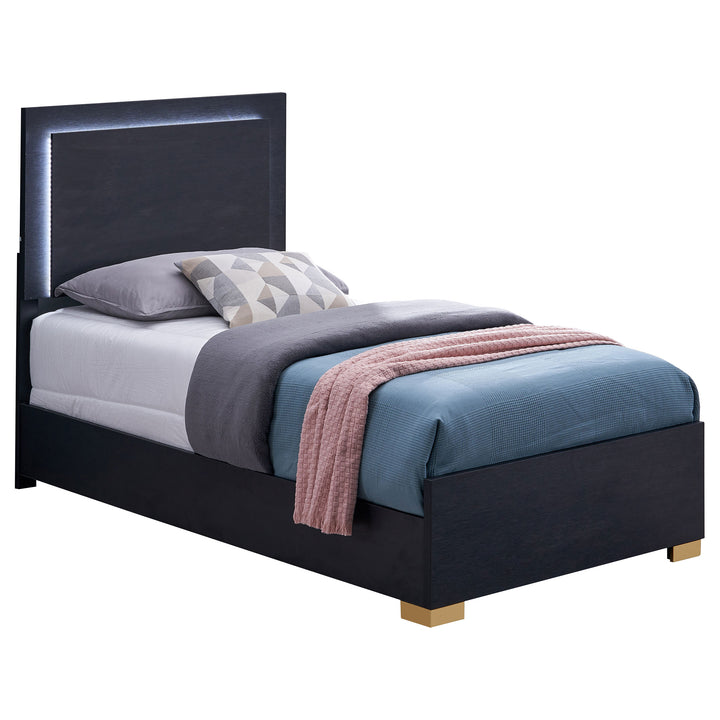 Marceline Twin Bed with LED Headboard Black_2