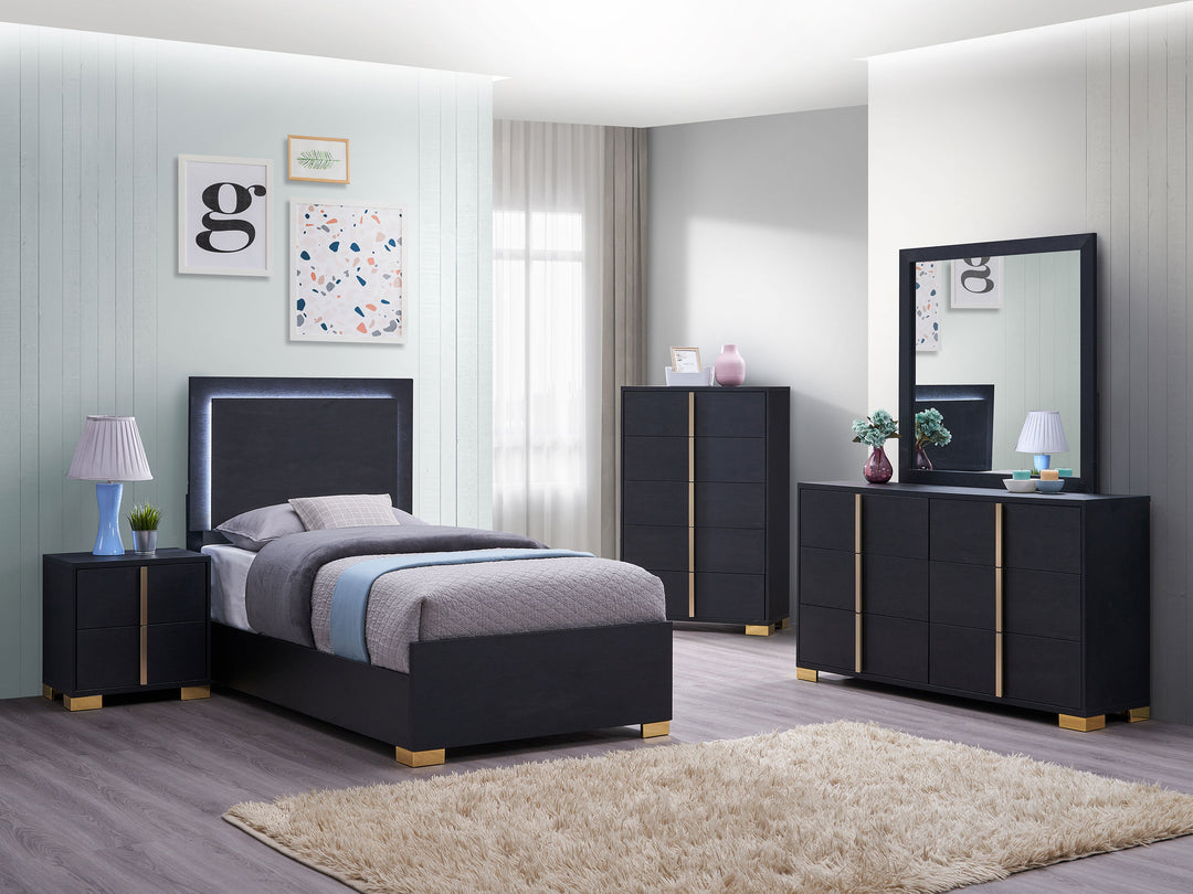 Marceline Twin Bed with LED Headboard Black_7