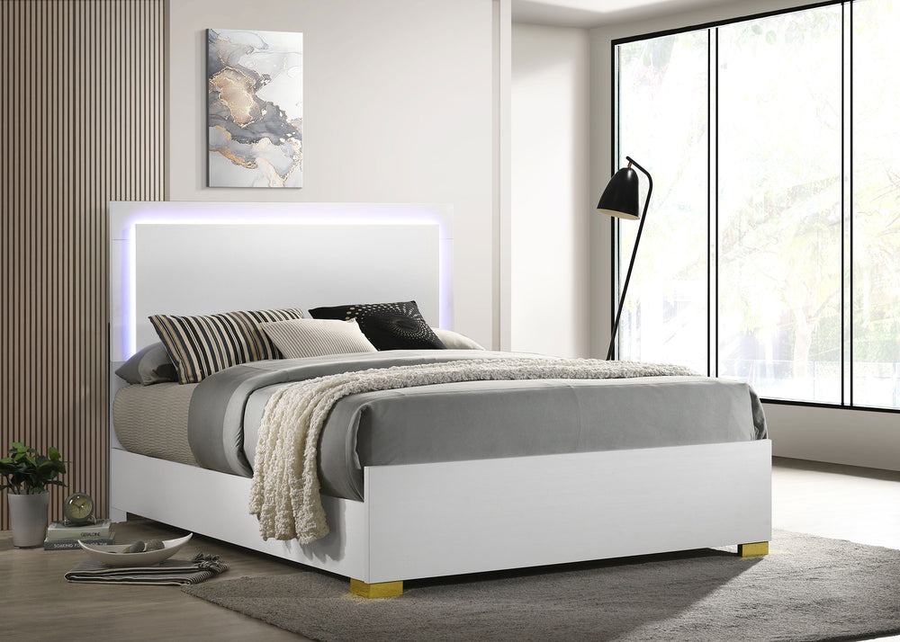 Marceline Eastern King Bed with LED Headboard White_1