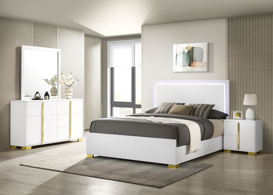 Marceline 4-piece Queen Bedroom Set with LED Headboard White_0