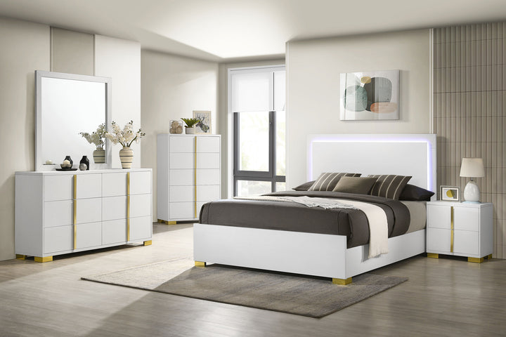 Marceline Queen Bed with LED Headboard White_6