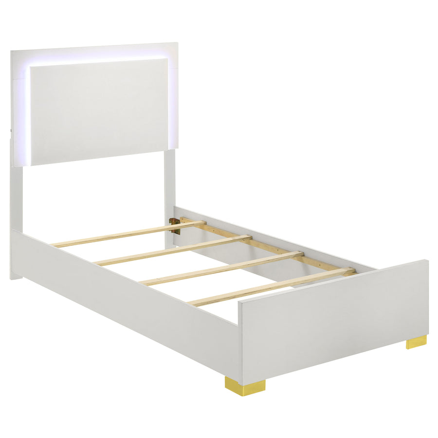 Marceline Twin Bed with LED Headboard White_0