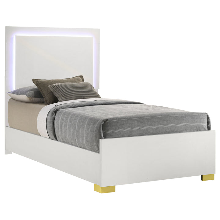 Marceline Twin Bed with LED Headboard White_2