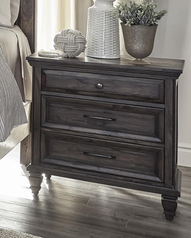 Avenue 3-drawer Nightstand Weathered Burnished Brown_0