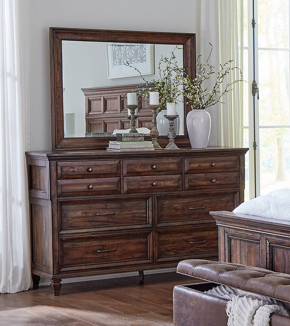 Avenue 8-drawer Dresser with Mirror Weathered Burnished Brown_1