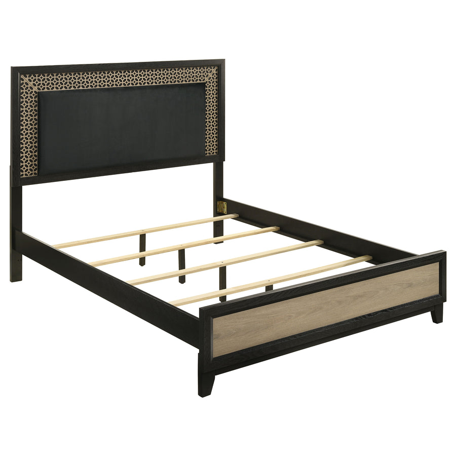 Valencia Queen Bed Light Brown and Black_0