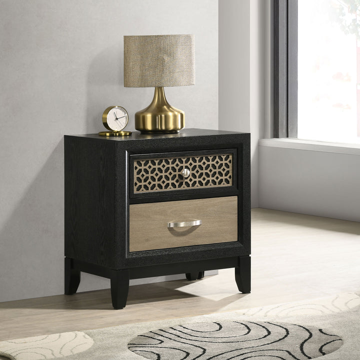 Valencia 2-drawer Nightstand Light Brown and Black_1