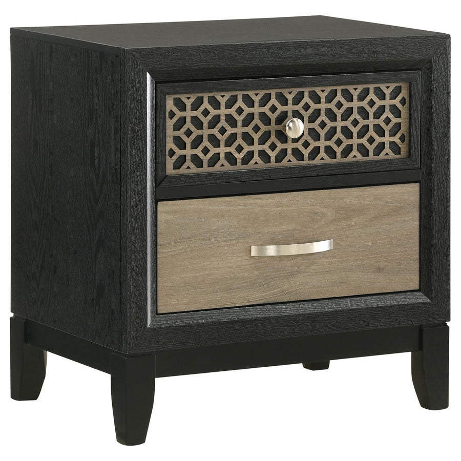 Valencia 2-drawer Nightstand Light Brown and Black_0