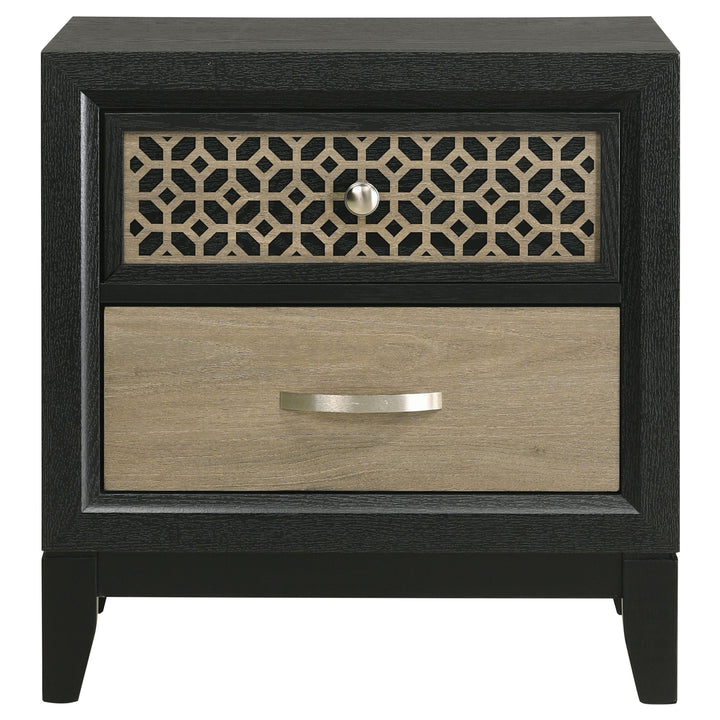 Valencia 2-drawer Nightstand Light Brown and Black_2