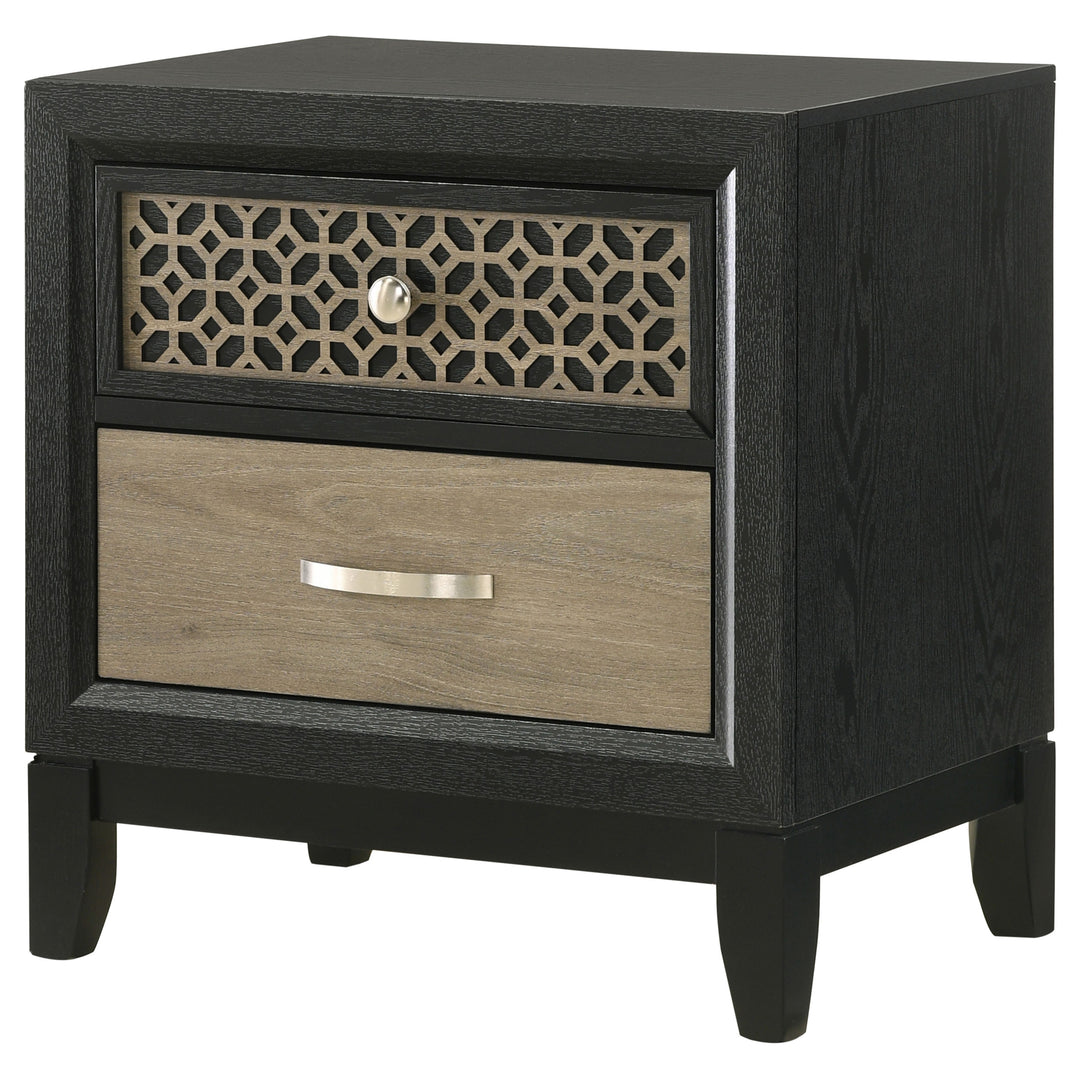 Valencia 2-drawer Nightstand Light Brown and Black_3