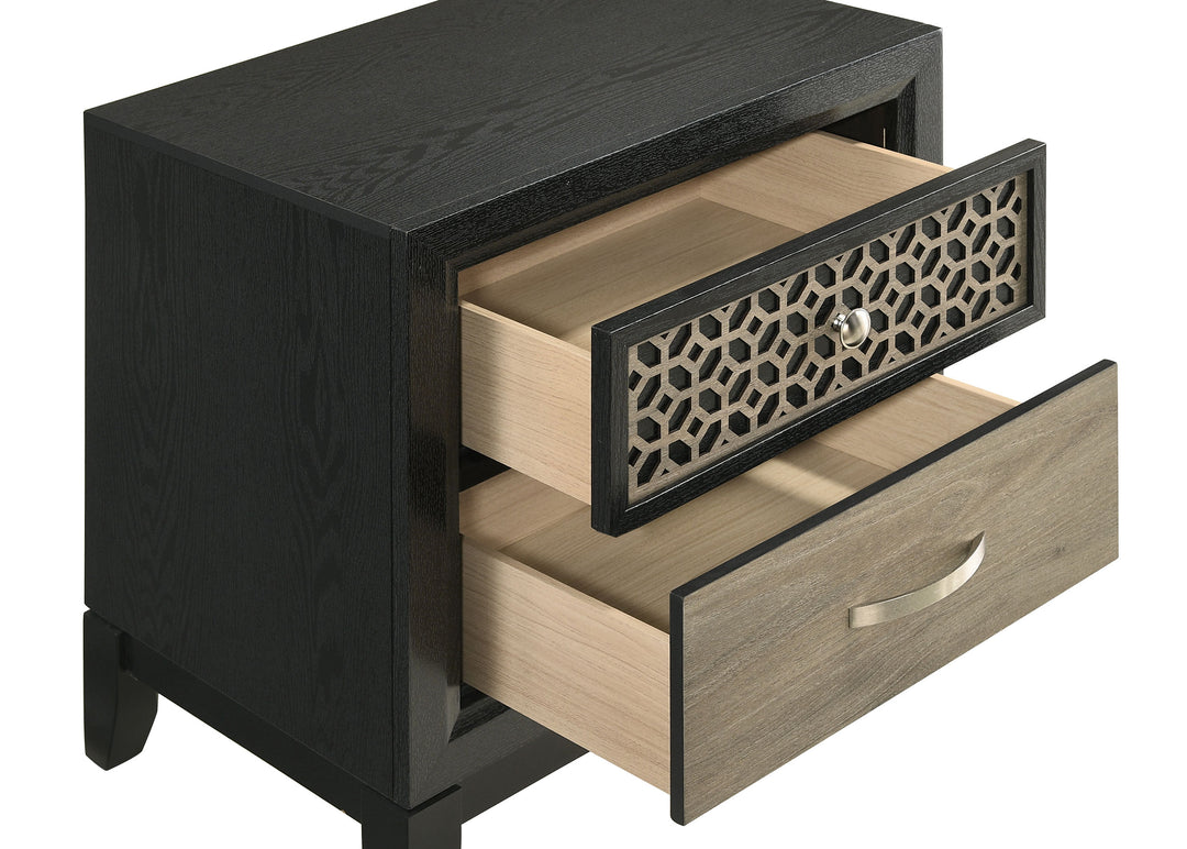 Valencia 2-drawer Nightstand Light Brown and Black_9