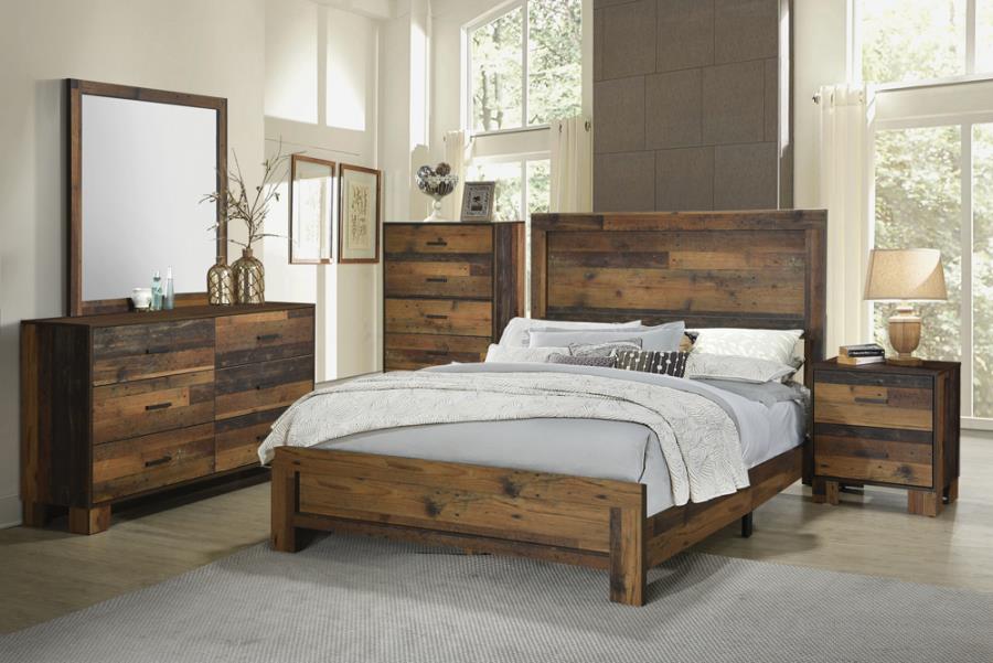 Sidney 4-piece Queen Panel Bedroom Set Rustic Pine_0
