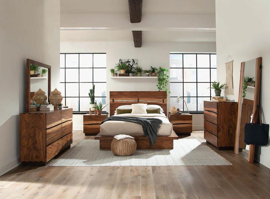 Winslow Queen Bed Smokey Walnut and Coffee Bean_0