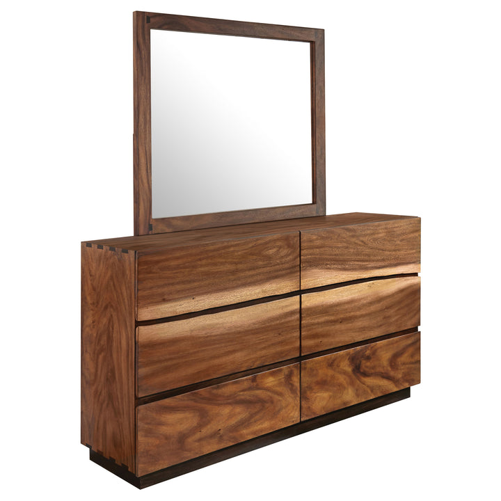 Winslow 6-drawer Dresser with Mirror Smokey Walnut and Coffee Bean_0