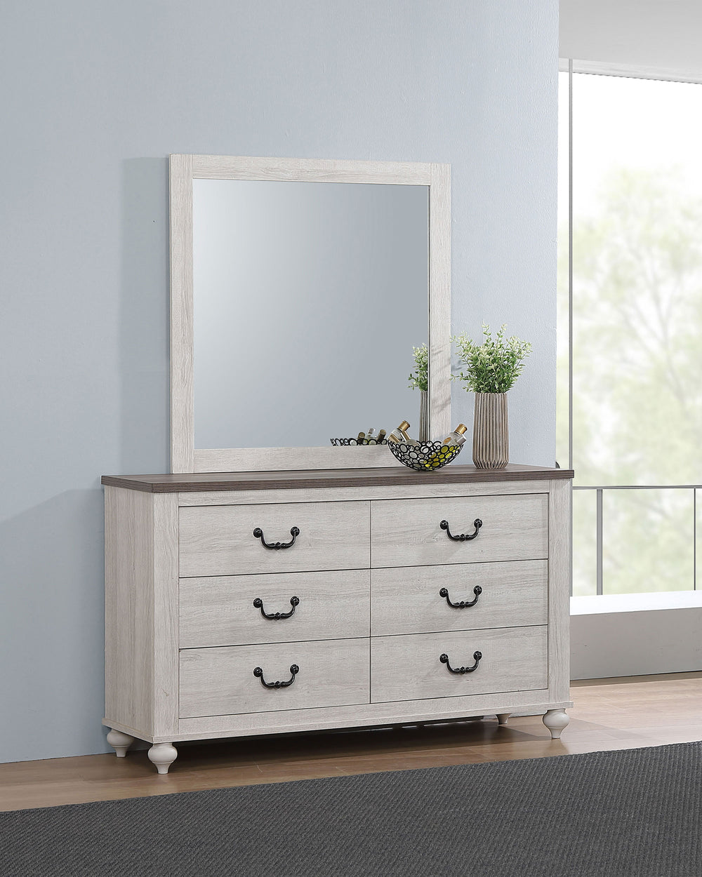 Stillwood 6-drawer Dresser with Mirror Vintage Linen_1
