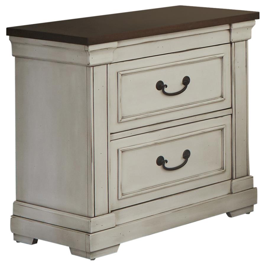 Hillcrest 2-drawer Nightstand Dark Rum and White_0