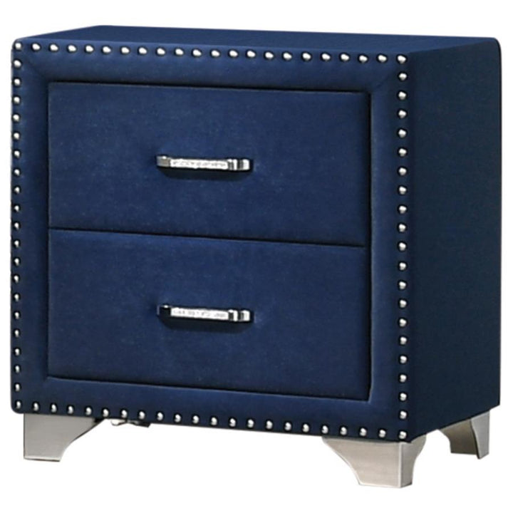 Melody 2-drawer Upholstered Nightstand Pacific Blue_0