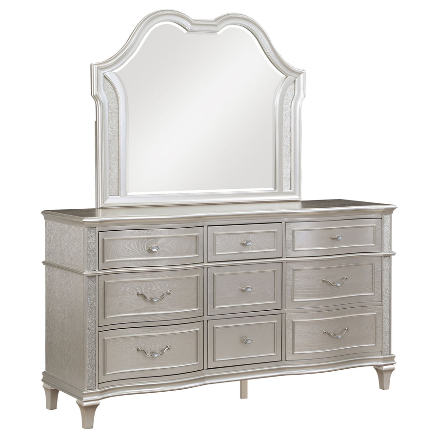 Evangeline 9-drawer Dresser with Mirror Silver Oak_0