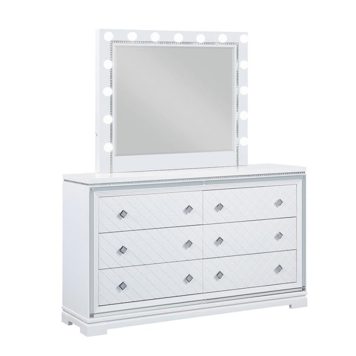 Eleanor Rectangular 6-drawer Dresser White_4