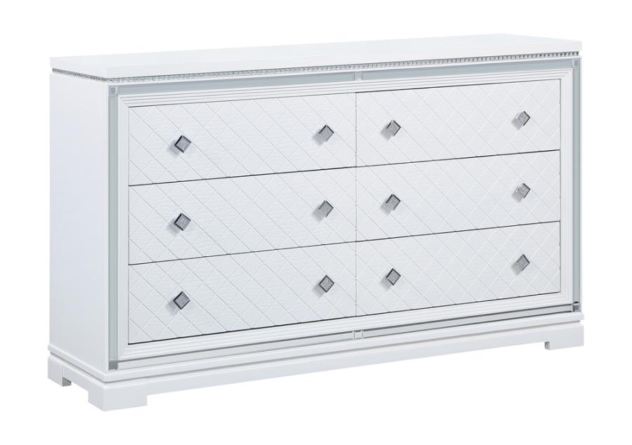 Eleanor Rectangular 6-drawer Dresser White_1