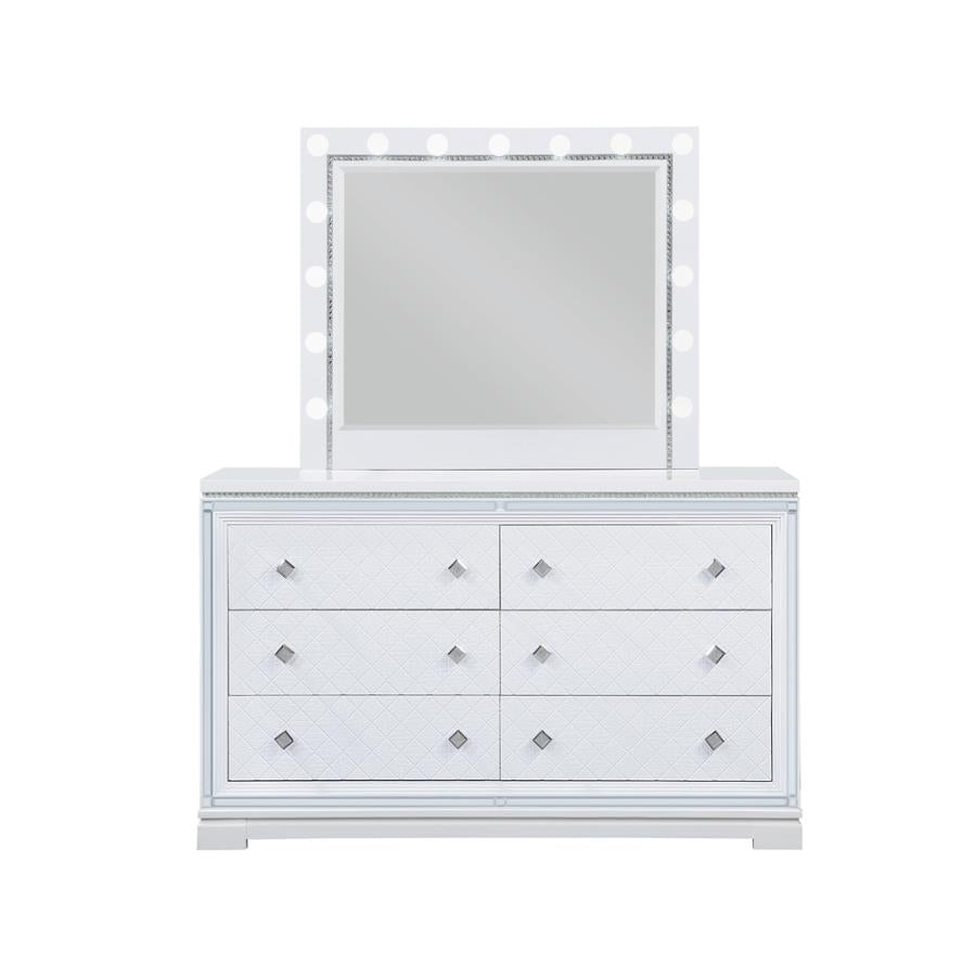 Eleanor Rectangular 6-drawer Dresser White_5