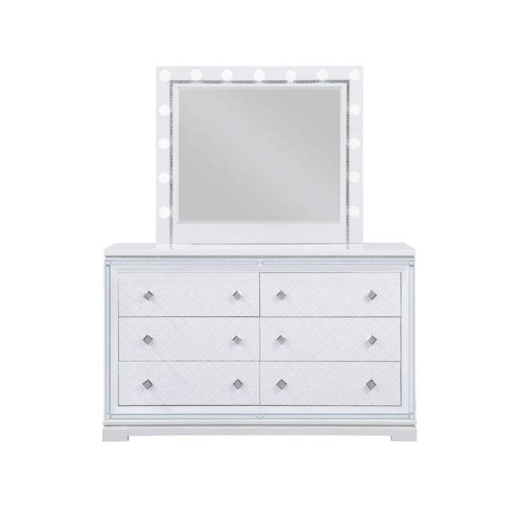 Eleanor Rectangular 6-drawer Dresser White_5