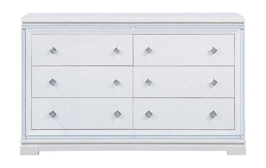 Eleanor Rectangular 6-drawer Dresser White_3