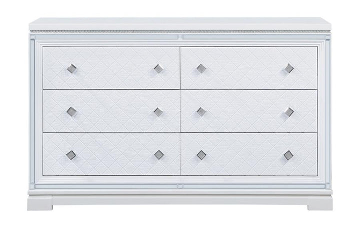 Eleanor Rectangular 6-drawer Dresser White_3