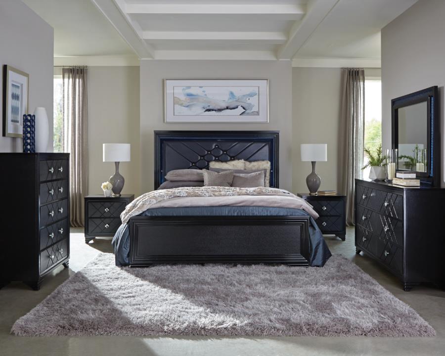 Penelope 4-piece Eastern King Bedroom Set Midnight Star and Black_0