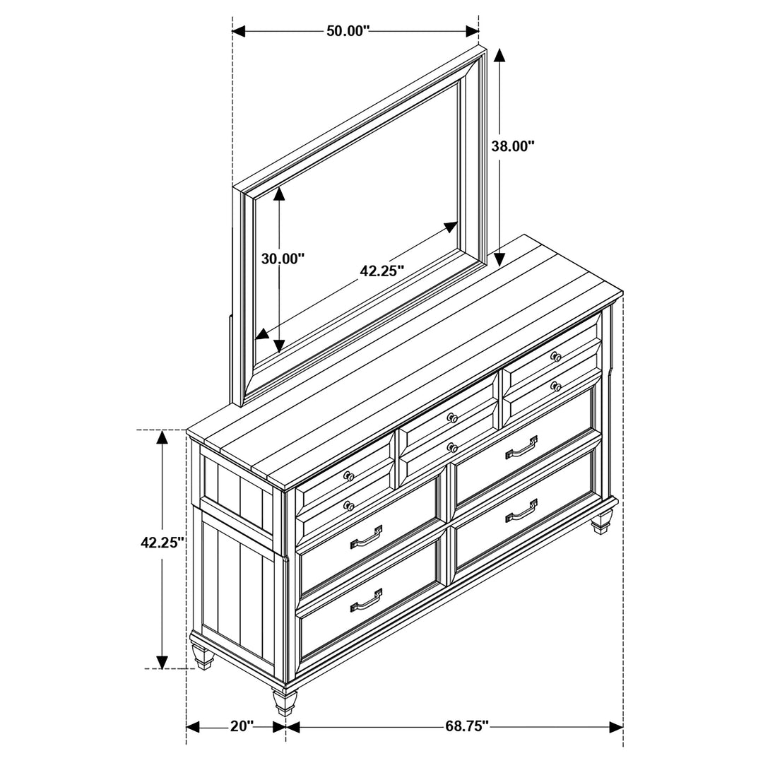 Avenue 8-drawer Rectangular Dresser with Mirror Grey_7