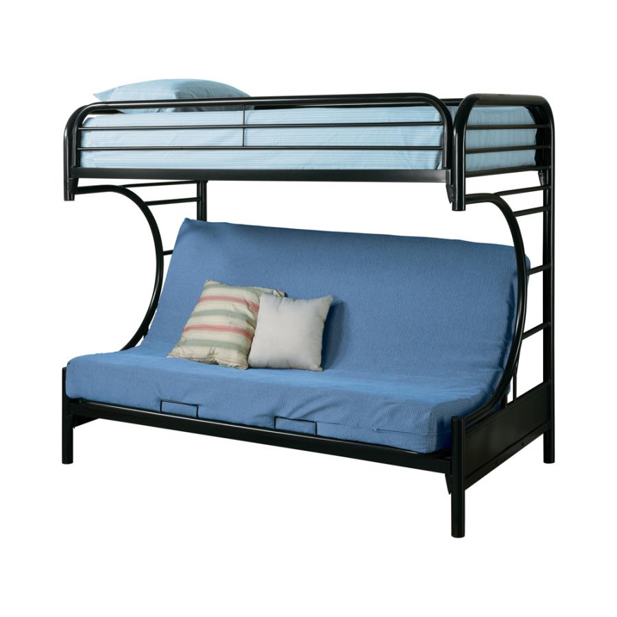 Montgomery Twin over Futon Bunk Bed Glossy Black_1