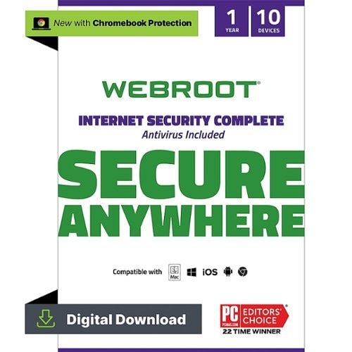 Webroot - Complete Internet Security + Antivirus Protection (10 Devices) (1-Year Subscription) - Android, Apple iOS, Chrome, Mac OS, Windows [Digital]_0