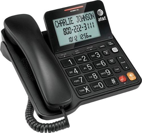 AT&T - 2940 Corded Phone with Caller ID/Call Waiting - Black_0