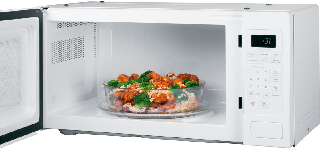 GE - Profile Series 1.1 Cu. Ft. Mid-Size Microwave - White on white_4