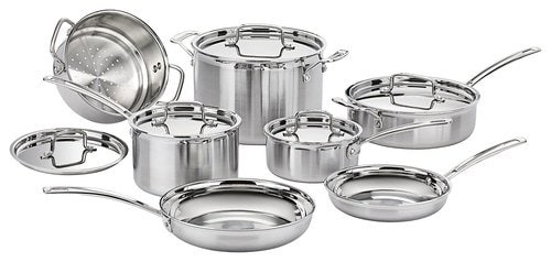 Cuisinart - MultiClad Pro 12-Piece Cookware Set - Steel_0