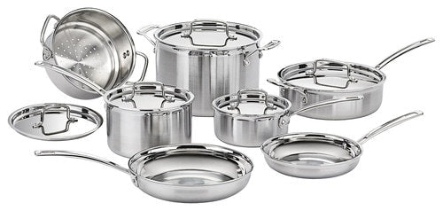 Cuisinart - MultiClad Pro 12-Piece Cookware Set - Steel_1