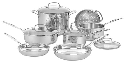Cuisinart - Chef's Classic 11-Piece Cookware Set - Stainless-Steel_0