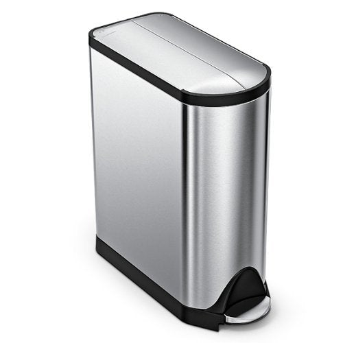 simplehuman - 45 Liter / 11.9 Gallon Butterfly Lid Kitchen Step Trash Can - Brushed Stainless Steel_0