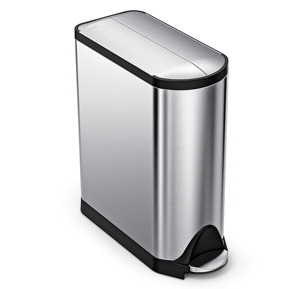 simplehuman - 45 Liter / 11.9 Gallon Butterfly Lid Kitchen Step Trash Can - Brushed Stainless Steel_1