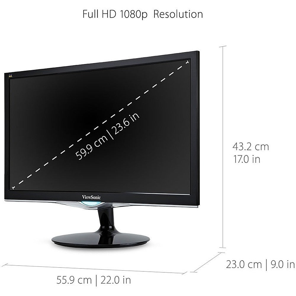 ViewSonic - 24 LCD FHD Monitor (DisplayPort VGA, HDMI, DVI) - Black_5