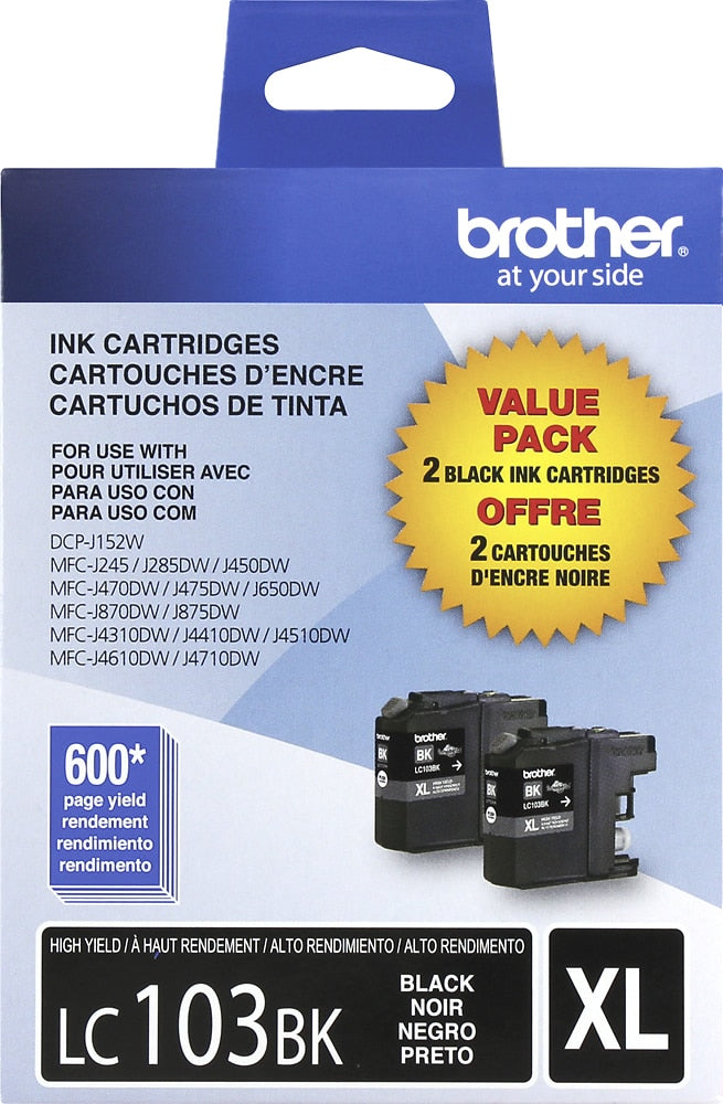 Brother - LC1032PKS XL High-Yield 2-Pack Ink Cartridges - Black_1