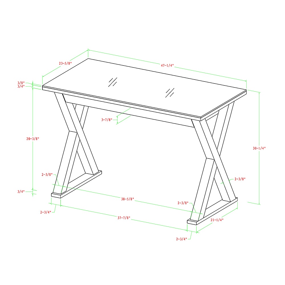 Walker Edison - Glass and Wood Computer Desk - White_5