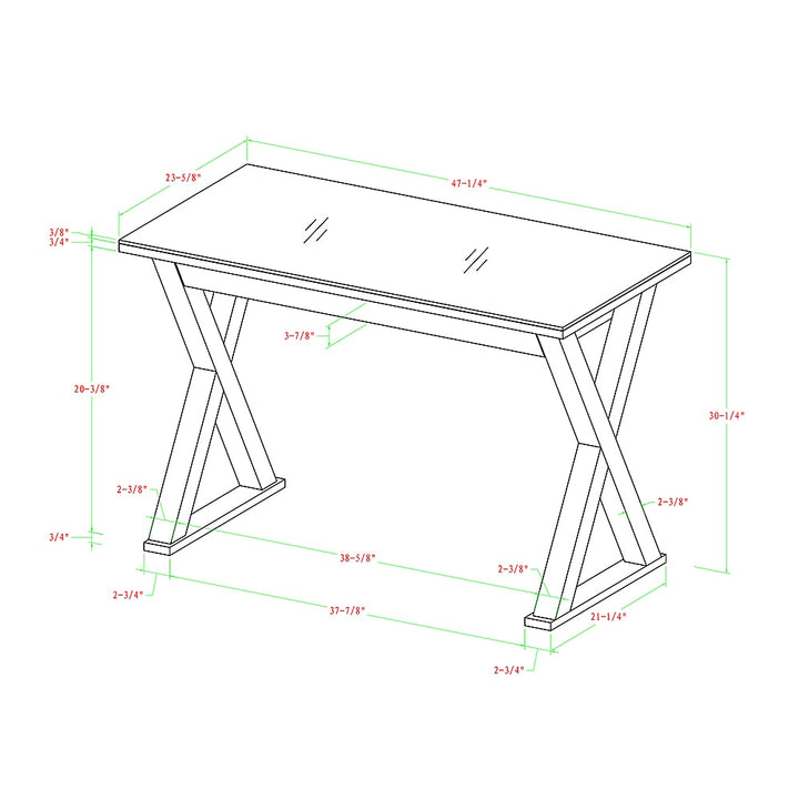 Walker Edison - Glass and Wood Computer Desk - White_5