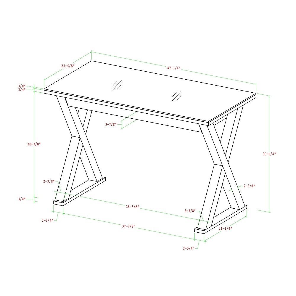 Walker Edison - Glass and Wood Computer Desk - White_4
