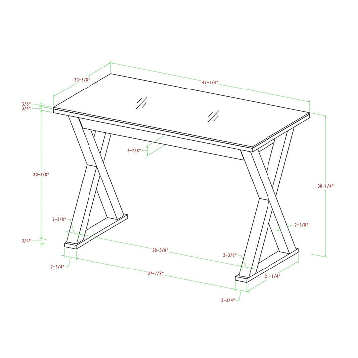 Walker Edison - Glass and Wood Computer Desk - White_4