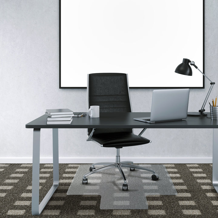 Floortex Premium Vinyl Lipped 48" x 60" Chair Mat for Medium Pile Carpets - Clear_2