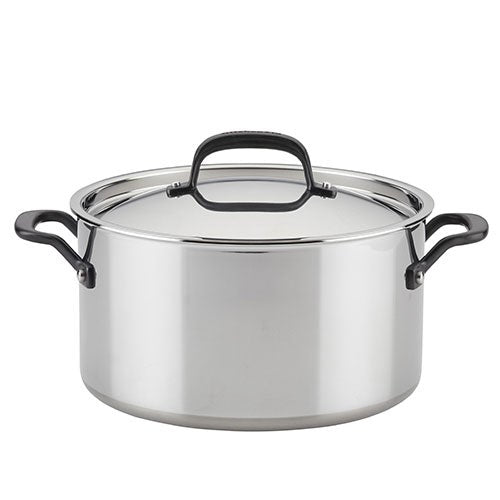 8qt Stainless Steel 5-Ply Clad Stockpot w/ Lid_0