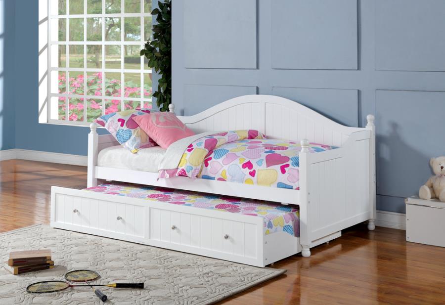 Twin Daybed with Trundle White_0