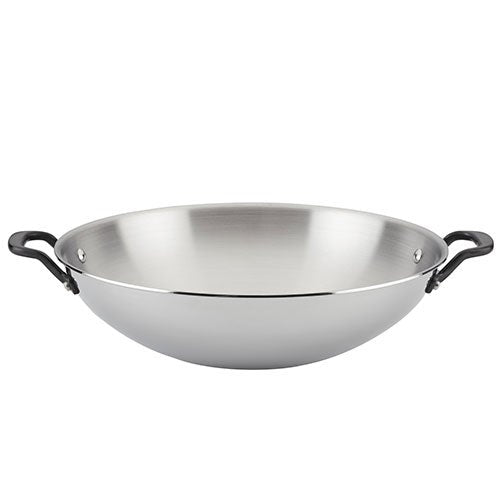 15" Stainless Steel 5-Ply Clad Wok_0