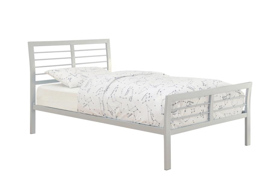 Cooper Twin Metal Bed Silver_1
